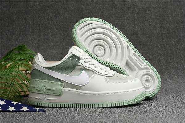 Women's Air Force 1 Low Top Grey/Green Shoes 038 Women's Air Force 1 Low Top Grey/Green Shoes 038